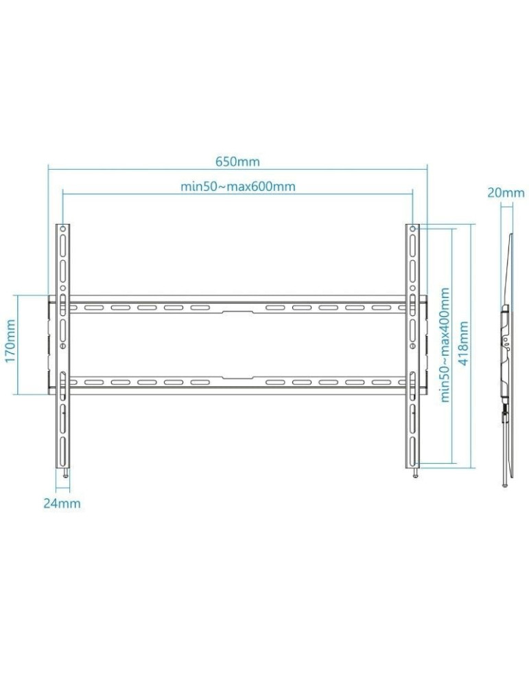 Soporte de Pared Fijo TooQ LP1080F-B para TV de 37-80"/ hasta 45kg