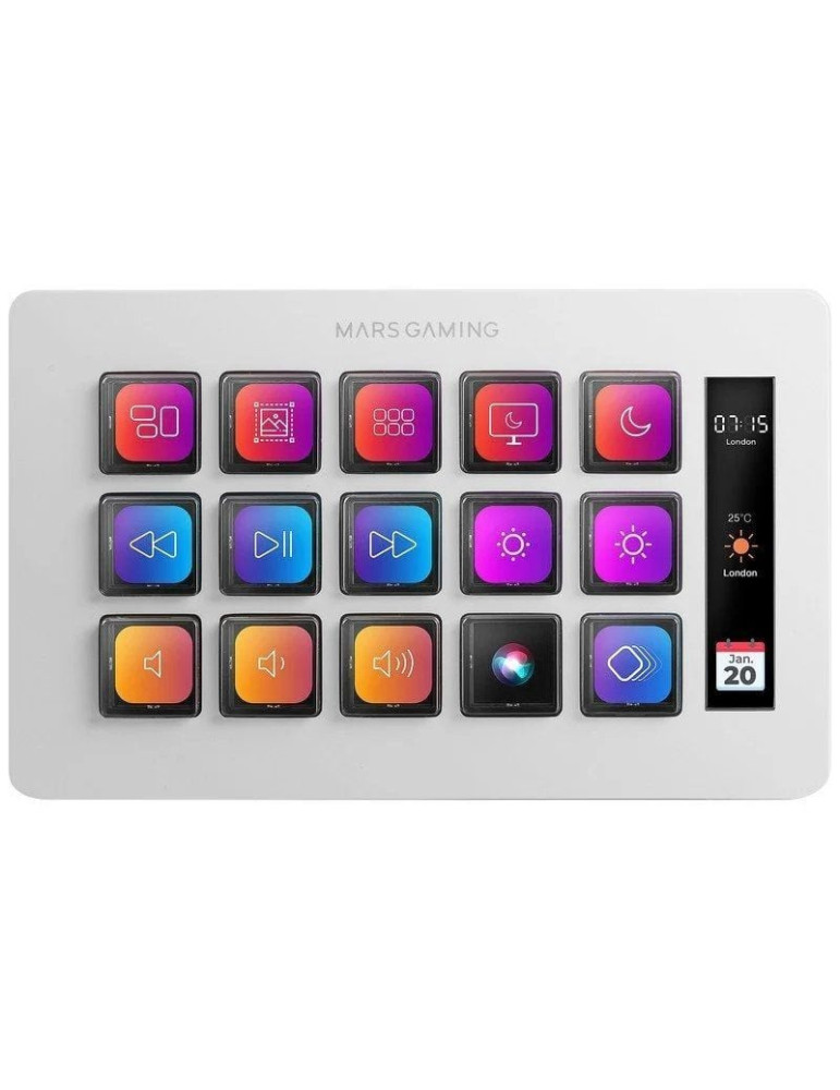 Stream Deck Slim Mars Gaming MSD-ONE/ 15 Teclas LCD/ Blanco