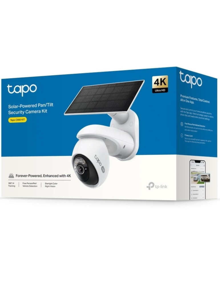 Cámara de Videovigilancia TP-Link Tapo C660 Kit/ Visión Nocturna/ Control desde APP/ Incluye Panel Solar