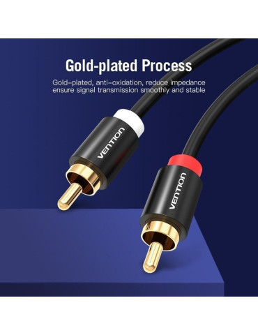 Cable Estéreo Vention VAB-R06-B300/ 2x RCA Macho - 2x RCA Macho/ 3m/ Negro 2