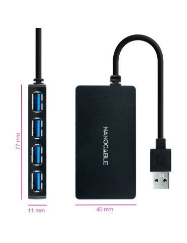 Hub USB 3.0 Nanocable 10.16.4403/ 4xUSB 2