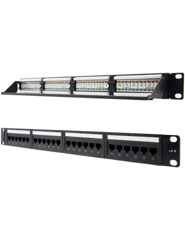 Patch Panel Nanocable 10.21.3124/ 24 Puertos/ Cat.6/ Altura 1U 2