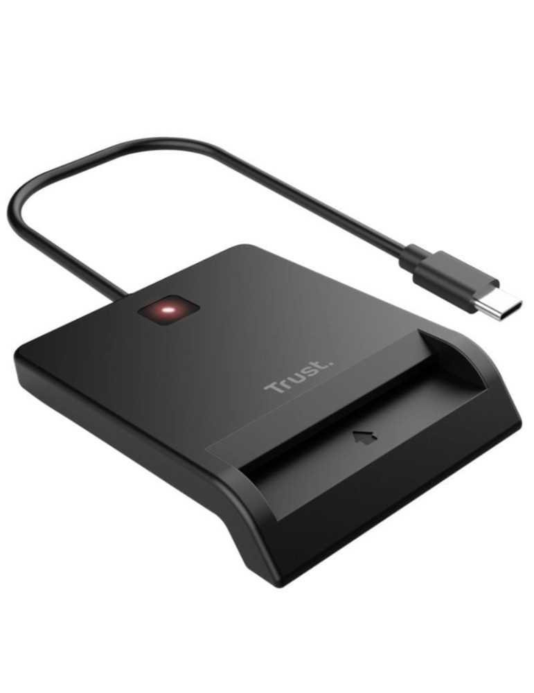 Lector de Tarjetas Inteligentes Trust Primo 26253/ USB Tipo-C/ Negro