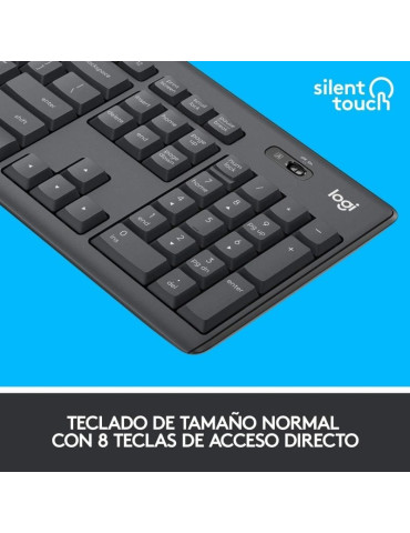 Teclado y Ratón Inalámbricos Logitech Silent Touch MK295/ Grafito 2