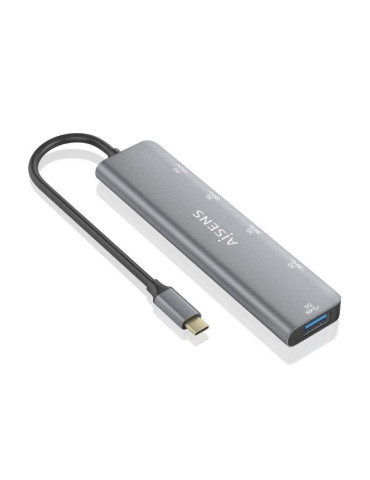 Hub USB Tipo-C Aisens A109-0857/ 3xUSB/ 1xUSB Tipo-C/ 1xUSB Tipo-C PD/ Gris 2