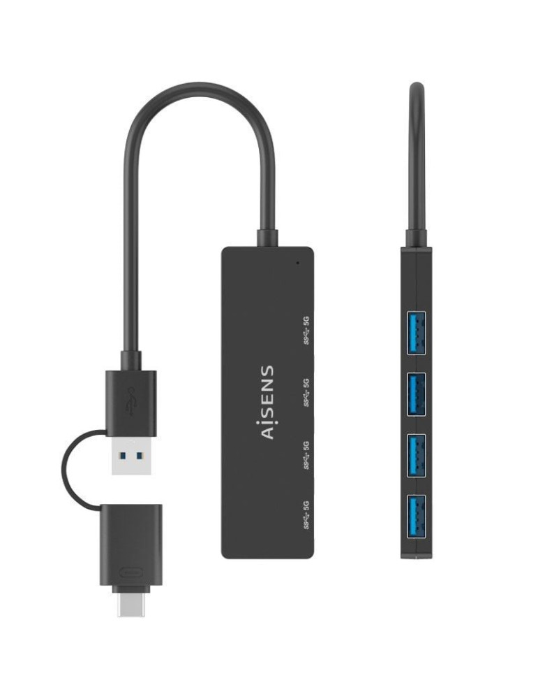 Hub USB Tipo-C + USB 3.1 Aisens A109-0987/ 4xUSB