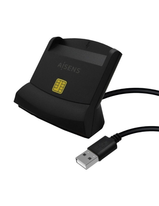 Lector de DNI y Tarjetas Aisens ASCR-SN05-BK/ USB 2.0/ Negro