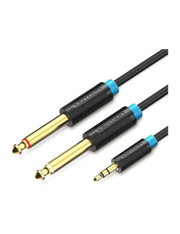 Cable Estéreo Vention BACBH/ Jack 3.5 Macho - 2x Jack 6.5 Macho/ 2m/ Negro