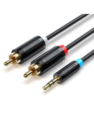 Cable Estéreo Vention BCLBH/ Jack 3.5 Macho - 2x RCA Macho/ 2m/ Negro