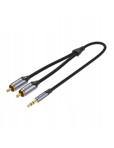 Cable Estéreo Vention BCNBJ/ Jack 3.5 Macho - 2x RCA Macho/ 5m/ Gris