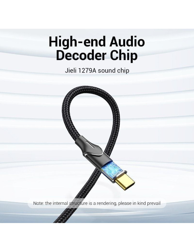 Cable Conversor Vention BGUHF/ 2x RCA Macho - USB Tipo-C Macho/ 1m/ Gris