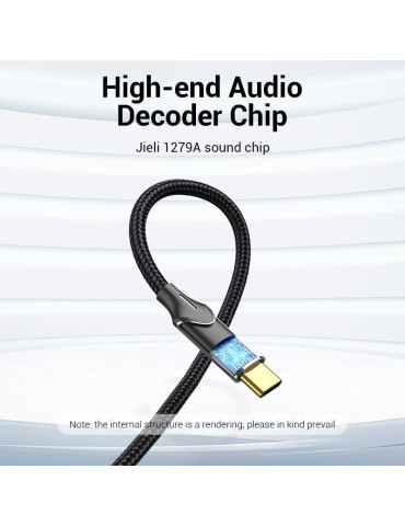 Cable Conversor Vention BGUHG/ 2x RCA Macho - USB Tipo-C Macho/ 1.5m/ Gris 2