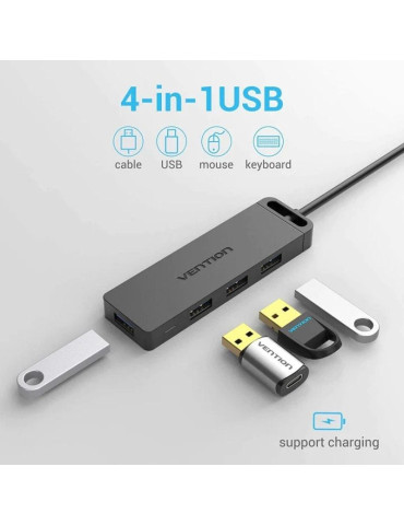 Hub USB 3.0 Vention CHLBD/ 4xUSB/ MicroUSB PD 2