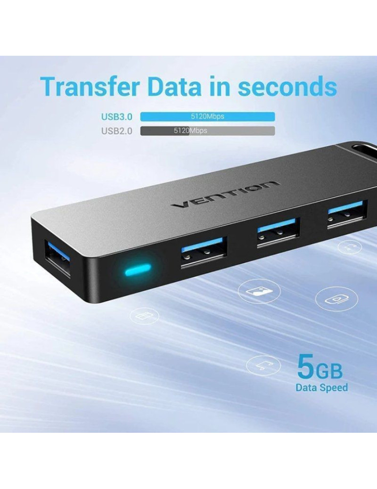 Hub USB 3.0 Vention CHLBD/ 4xUSB/ MicroUSB PD