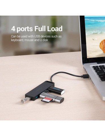Hub USB 2.0 Vention CHMBB/ 4xUSB 2