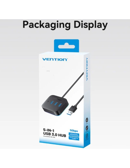 Hub USB 3.0 Vention CHZBD/ 3xUSB/ 1xUSB Tipo-C/ 1xUSB Tipo-C PD