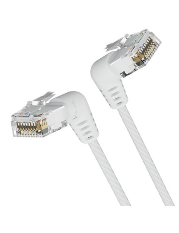 Cable de Red RJ45 UTP Vention IBOWI Cat.6A/ 3m/ Cabeza Rotatoria 360 / Blanco