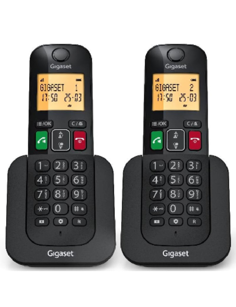 Teléfono Inalámbrico Gigaset Elemental 400 DUO/ Negro