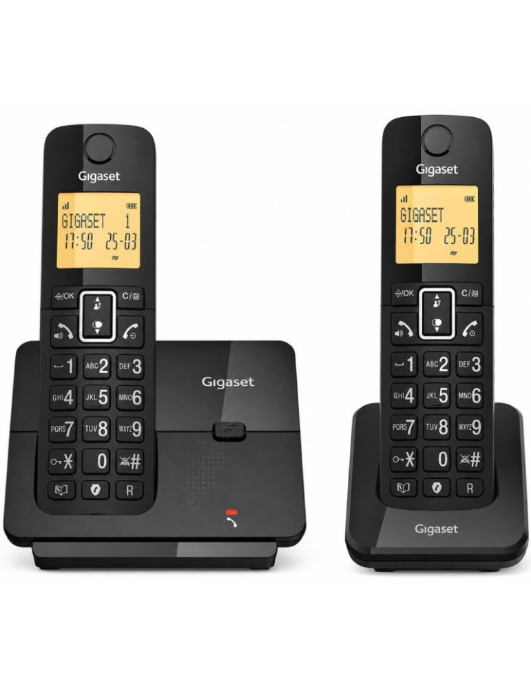 Teléfono Inalámbrico Gigaset Essential 300 DUO/ Negro