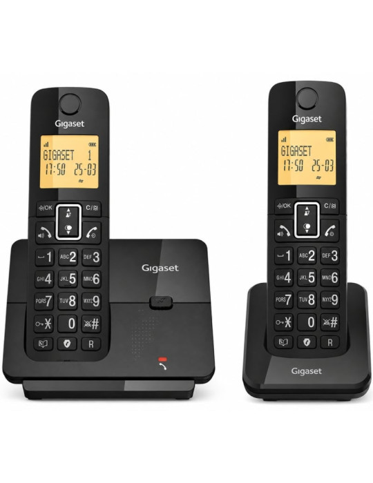 Teléfono Inalámbrico Gigaset Essential 300 DUO/ Negro
