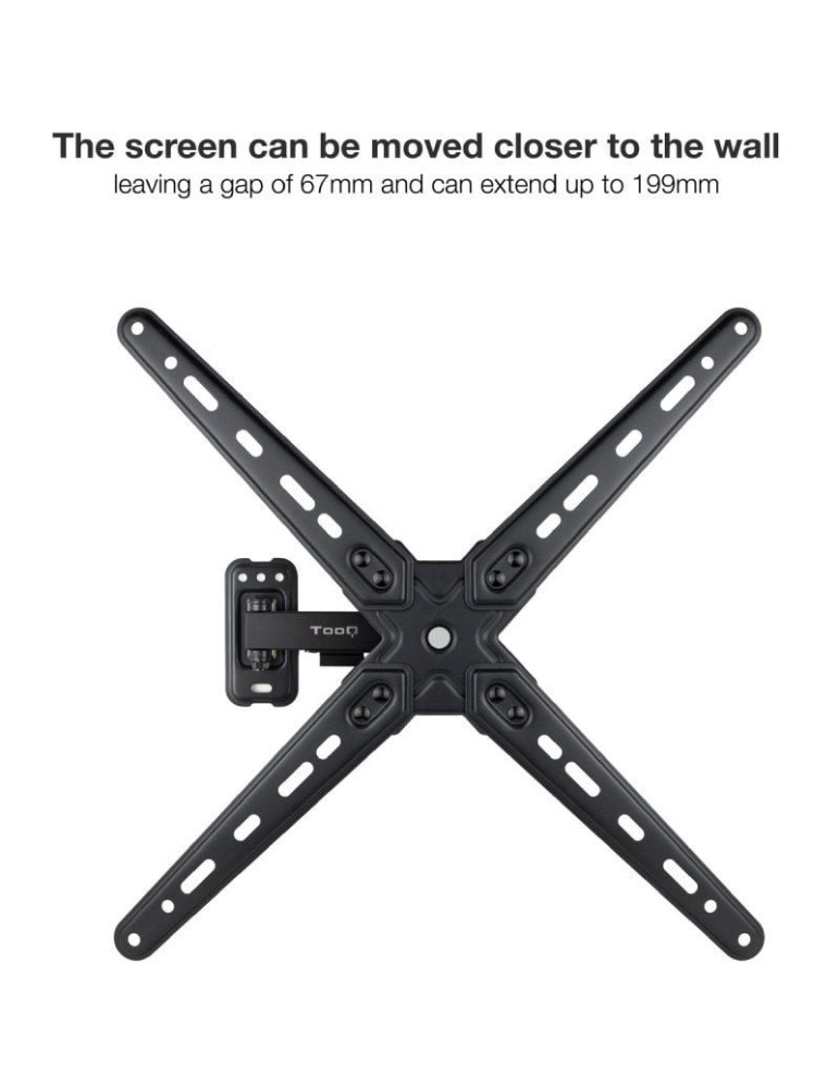 Soporte de Pared Extensible/ Giratorio/ Inclinable TooQ LP1355TN-B para TV de 13-55"/ hasta 25kg