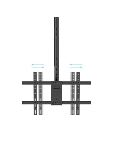 Soporte de Techo Giratorio/ Inclinable/ Nivelable TooQ LPCE1186TSLI-B para TV de 43-86"/ hasta 60kg 2