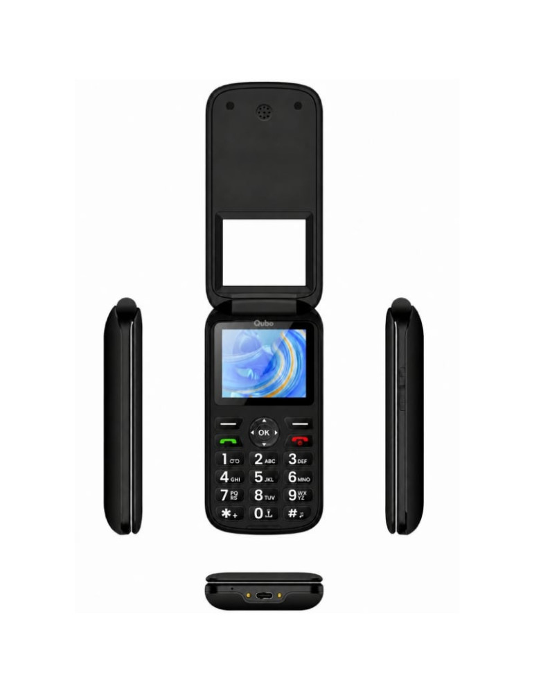 Teléfono Móvil Qubo P-190BKC 4G para Personas Mayores/ Negro