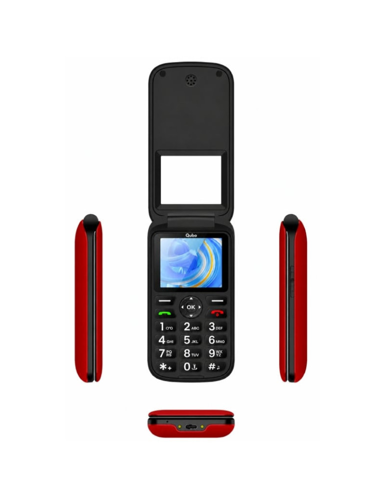 Teléfono Móvil Qubo P-190RD 4G para Personas Mayores/ Rojo