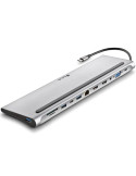 Docking USB Tipo-C NGS WonderDock12/ 3xUSB/ 2xHDMI/ 1xVGA/ 1xRJ45/ 1xLector de Tarjetas/ 1xJack 3.5/ 1xUSB Tipo-C PD/ Gris