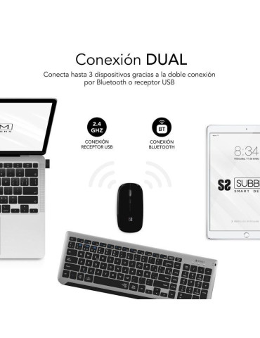 Teclado y Ratón Inalámbrico Subblim Combo Dual Prestige Extendido 2