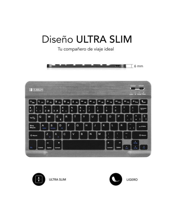 Teclado Compacto Inalámbrico Subblim Smart/ Gris