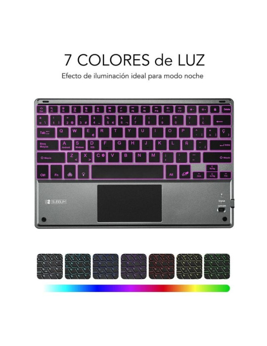 Teclado Compacto Inalámbrico Subblim Touchpad Smart Blacklit/ Gris