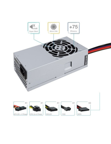 Fuente de Alimentación TFX TooQ TQEP-TFX500S-O/ 500W/ Ventilador 8cm 2