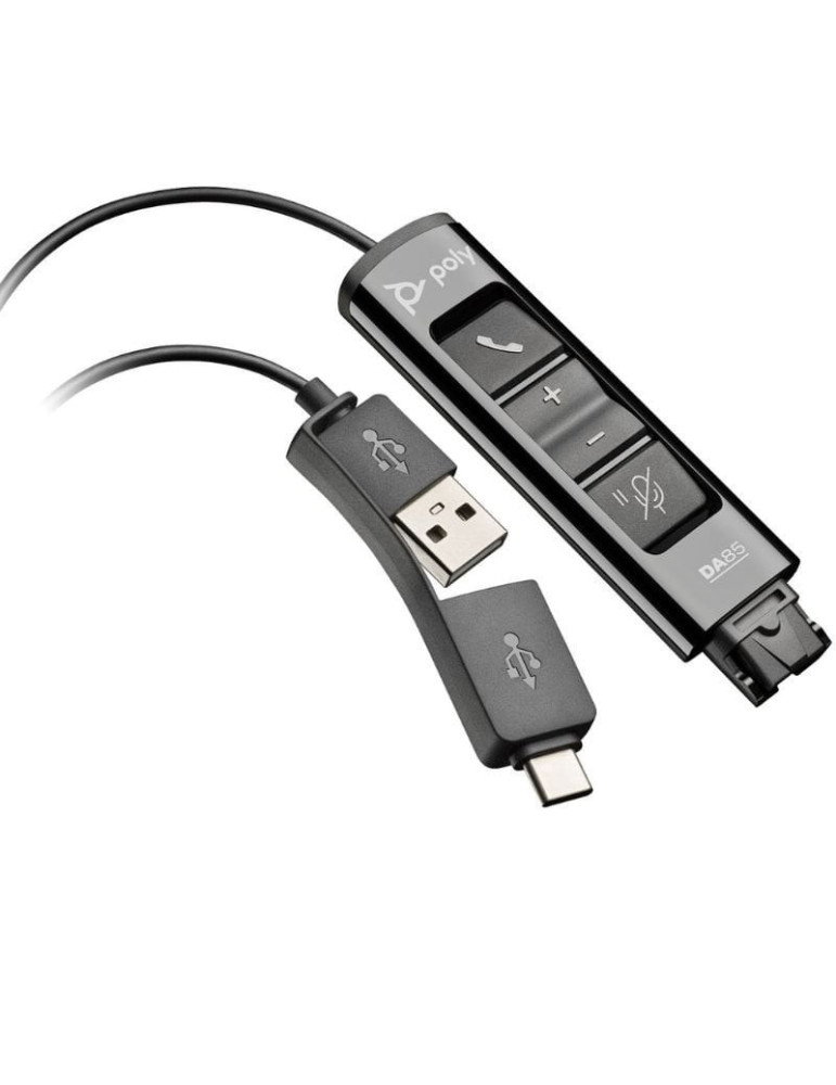 Adaptador QD USB Poly DA85 786C7AA/ QD Macho/ USB Macho - USB Tipo-C Macho