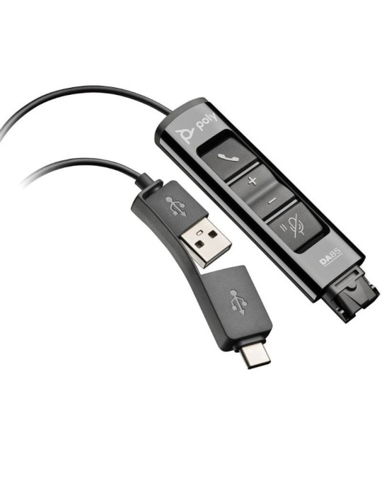 Adaptador QD USB Poly DA85 786C7AA/ QD Macho/ USB Macho - USB Tipo-C Macho