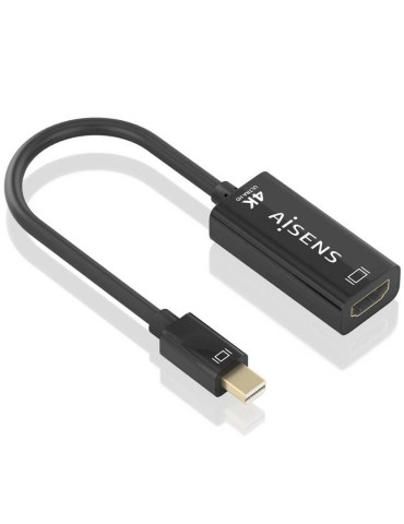 Conversor Aisens A125-0904/ Mini DisplayPort Macho - HDMI Hembra/ 15cm/ Negro