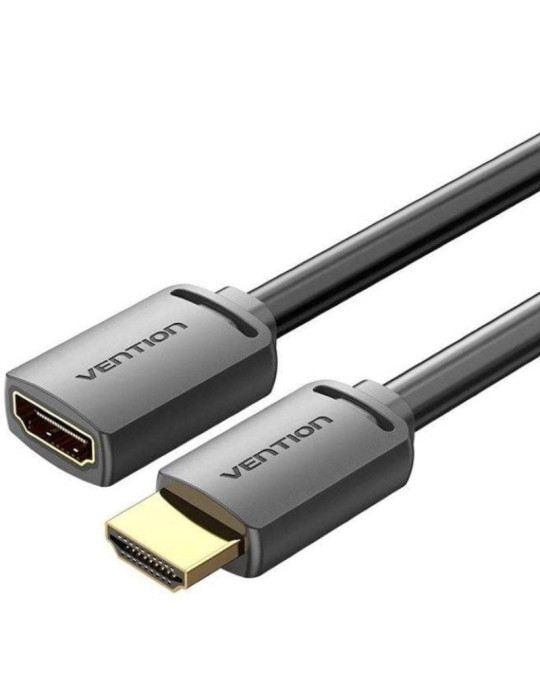 Cable Alargador HDMI 4K Vention AHCBD/ HDMI Macho - HDMI Hembra/ 50cm/ Negro