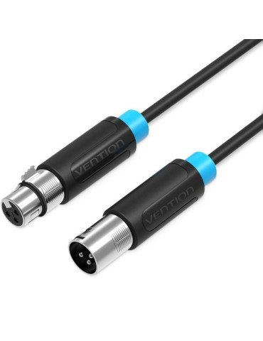 Cable Estéreo Vention BBFBL/ XLR Macho - XLR Hembra/ 10m/ Negro