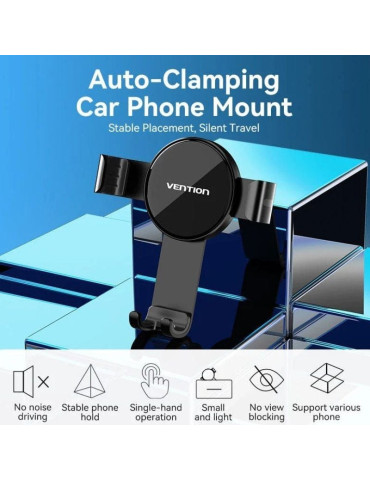 Soporte de Smartphone para Coche Vention KCGB0/ Negro 2