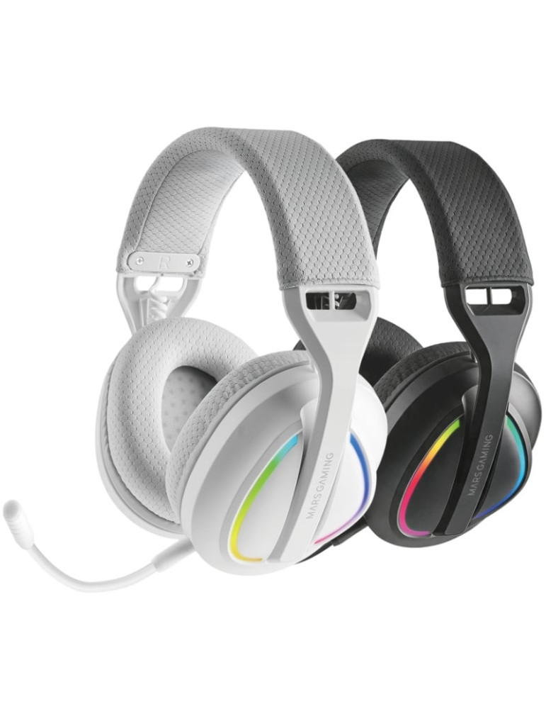 Auriculares Gaming Inalámbricos con Micrófono Mars Gaming MHW-QUASAR/ Jack 3.5/ Bluetooth/ Blancos