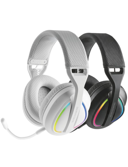 Auriculares Gaming Inalámbricos con Micrófono Mars Gaming MHW-QUASAR/ Jack 3.5/ Bluetooth/ Blancos