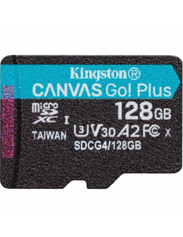 Tarjeta de Memoria Kingston CANVAS Go! Plus 128GB microSD XC/ Clase 10/ 200MBs