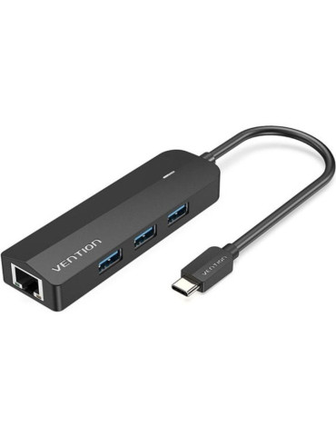 Hub USB Tipo-C Vention TGPBB/ 3xUSB/ 1xRJ45/ 1xMicro B PD
