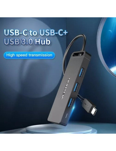 Hub USB Tipo-C Vention TGTBB/ 3xUSB/ 1xUSB Tipo-C/ 1x MicroUSB PD 2