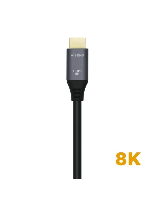 Cable HDMI 2.1 8K Aisens A150-0426/ HDMI Macho - HDMI Macho/ 1m/ Gris Negro