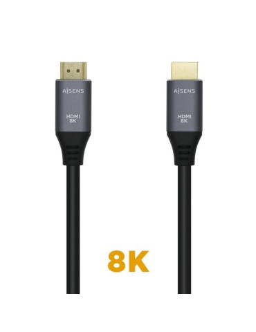 Cable HDMI 2.1 8K Aisens A150-0427/ HDMI Macho - HDMI Macho/ 1.5m/ Gris Negro