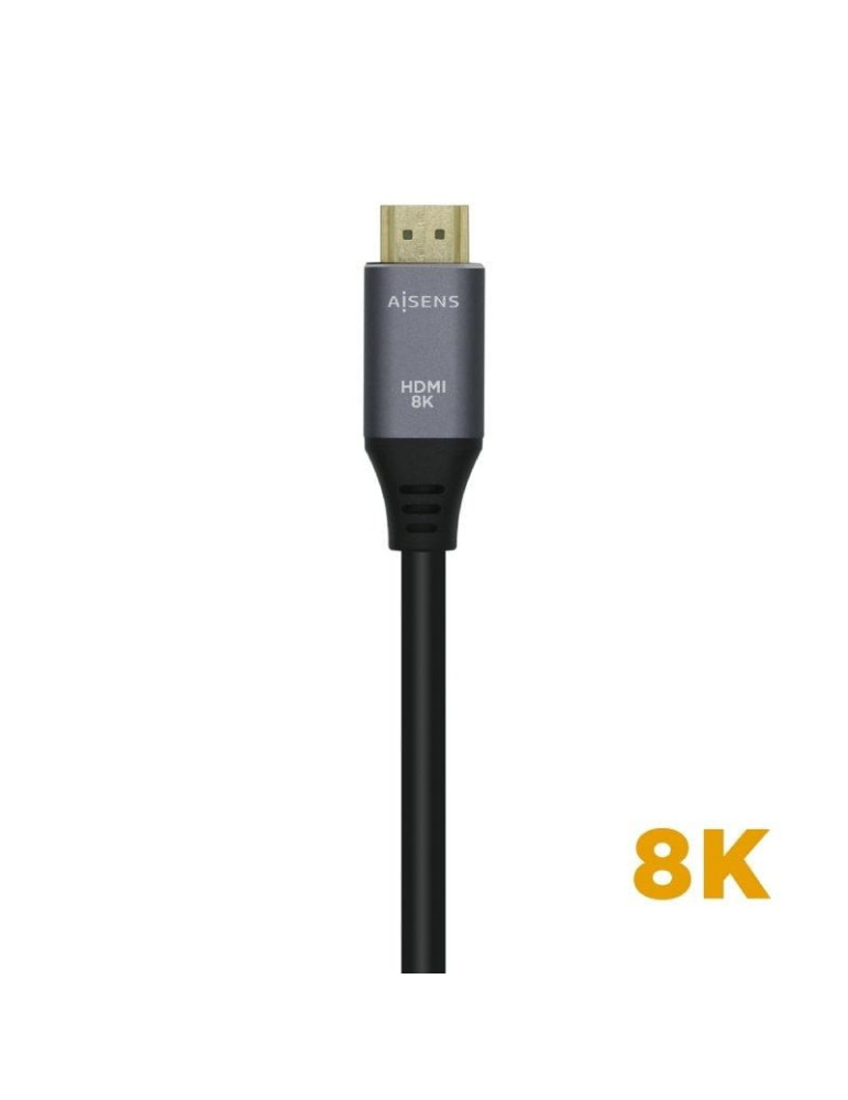 Cable HDMI 2.1 8K Aisens A150-0428/ HDMI Macho - HDMI Macho/ 2m/ Gris Negro