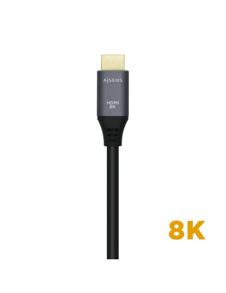 Cable HDMI 2.1 8K Aisens A150-0428/ HDMI Macho - HDMI Macho/ 2m/ Gris Negro
