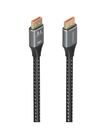 Cable DisplayPort 2.1 16K Aisens A158-0903/ DisplayPort Macho - DisplayPort Macho/ 80Gbps/ 2m/ Negro