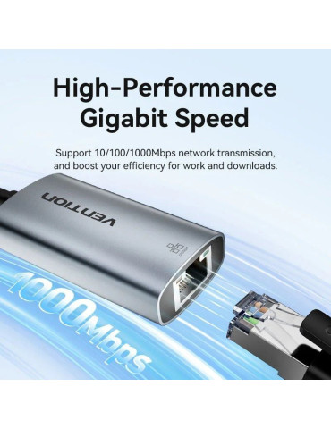 Adaptador USB Tipo-C - RJ45 Vention CFPHB/ 1000Mbps 2